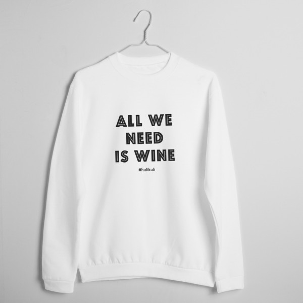 Свитшот женский "All we need is wine" белый, фото 1, цена 980 грн